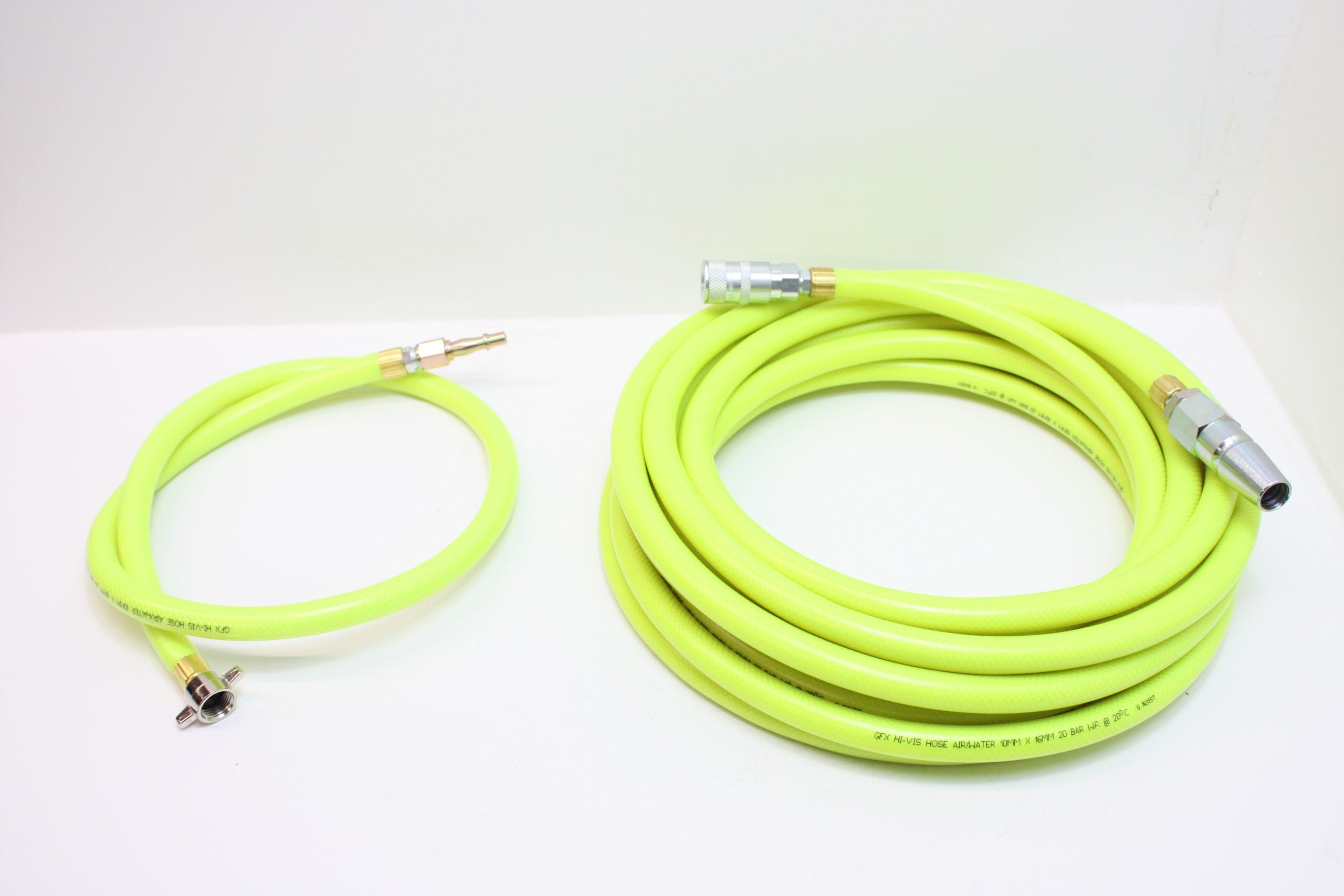 HGV 10 Meter HiViz Air Hose With 1 Meter Air-tank Inflator Hose