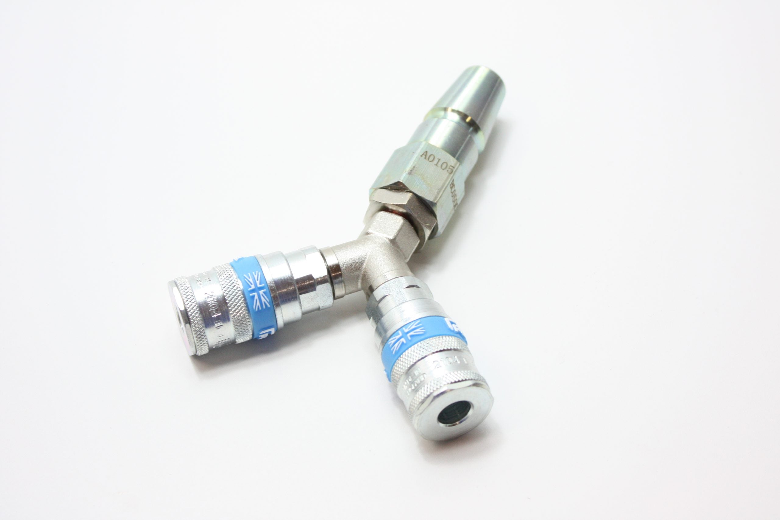 Male suzie Y piece -twin split to 1/4 female PCL couplings